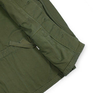 Sage de Cret FW25 Fatigue jacket in olive green cotton and linen