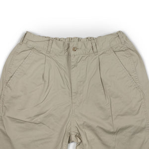 パンツ ORGANIC COTTON DRY TWILL FLAT TROUSERS Sage de Cret FW26 Single pleat easy pants in natural beige washed