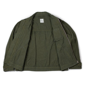 Sage de Cret SS26 Zippered blouson in olive green high density