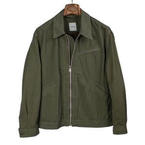 Sage de Cret SS26 Zippered blouson in olive green high density