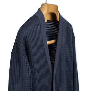 Seagreen FW25 Cardigan in navy signature big waffle knit cotton