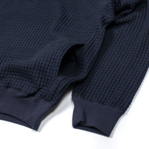 Seagreen FW25 Quarter zip pullover in navy signature big waffle