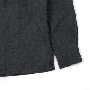 Seuvas FW25 Open collar shirt in charcoal lofty wool – No Man