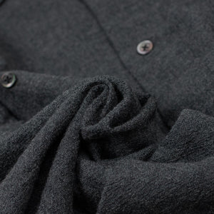 Seuvas FW25 Open collar shirt in charcoal lofty wool – No Man