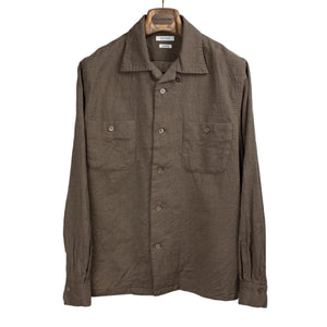 Seuvas FW25 Open collar shirt in charcoal lofty wool – No Man