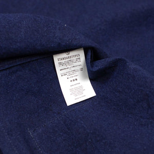 Field jacket in indigo dyed slubby cotton