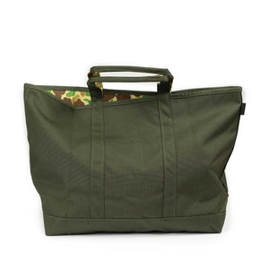 Tote bag in olive green and camo cordura