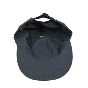 Unstructured cap in tonal navy blue CoolMax seersucker