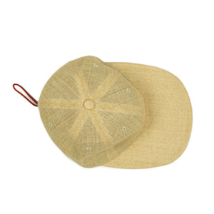 Travel cap in natural color paper with cotton lining (restock)