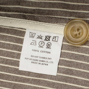 Patch pocket blazer in brown striped cotton oxford