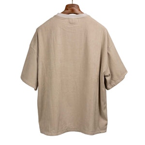 Relaxed terrycloth T-shirt in Beige cotton mix