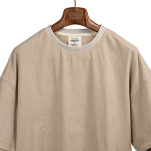 Relaxed terrycloth T-shirt in Beige cotton mix