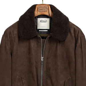 Valstar FW25 Cudden down padded aviator jacket in caffe brown