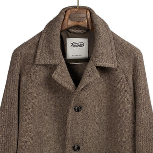 Valstar FW25 Vittorio raglan overcoat in brown broken twill wool