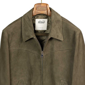 Suede Cowboy jacket in Muschio olive green