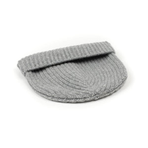 Ribbed hat in Flannel grey 4-ply Geelong wool