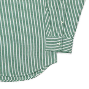 Classic oxford cloth button down shirt in evergreen stripe