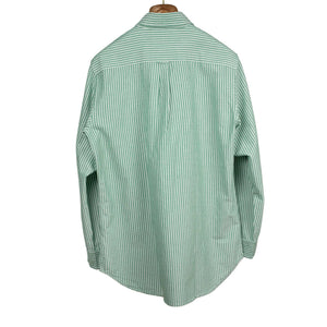 Classic oxford cloth button down shirt in evergreen stripe