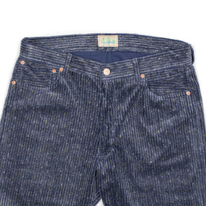 Five pocket pants in Marine Blue Italian donegal cotton corduroy