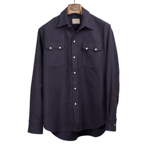 Wythe FW25 Pearlsnap Western shirt in Night Sky cotton moleskin