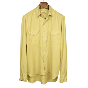 Pearl snap shirt in sunshine yellow tencel