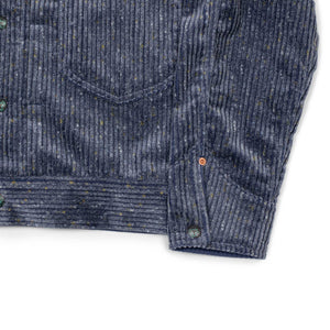 Ranch jacket in Marine Blue Italian donegal cotton corduroy