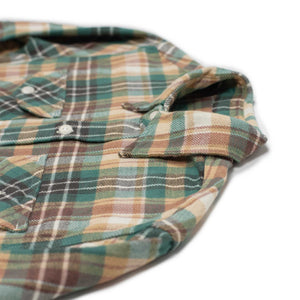 Washed flannel workshirt in Logger Plaid cotton