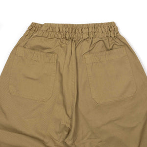 Drawstring Deck trousers in beige cotton twill