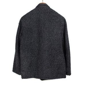 Sato！別注BLURHMS WORK CARDIGAN JACKET blurhms FW25 Cardigan jacket in heather charcoal shaggy wool – No