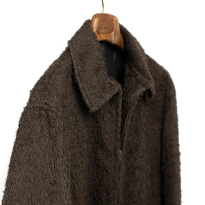 blurhms FW25 Zip blouson in heather nutmeg brown shaggy wool – No