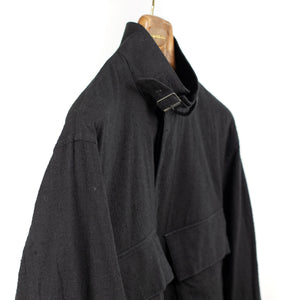 blurhms SS26 Riders' jacket in black nepped silk and cotton – No