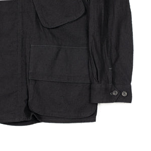 blurhms SS26 Riders' jacket in black nepped silk and cotton – No