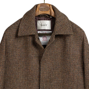 Foret FW26 Pine coat in Harris Tweed brown check wool – No Man