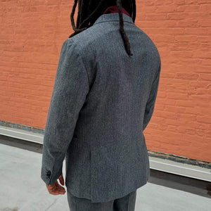 x Sartoria Carrara: Sport coat in grey herringbone flannel [PRE-ORDER BALANCE]