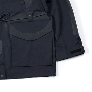 norbit FW25 Mountain Parka in navy blue salt-shrunk nylon with