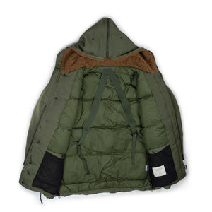 norbit FW25 Three-way hooded down jacket in olive green water