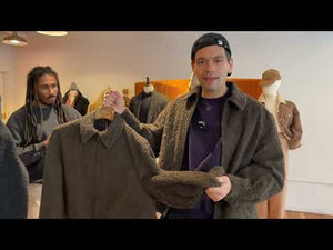 blurhms FW25 Zip blouson in heather nutmeg brown shaggy wool – No