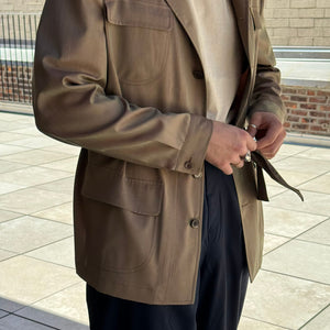 x Sartoria Carrara: belted field jacket in classic tan wool Solaro