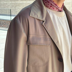 x Sartoria Carrara: belted field jacket in classic tan wool Solaro