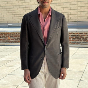 x Sartoria Carrara: ultra-light unlined sport coat in Drapers dark taupe hopsack