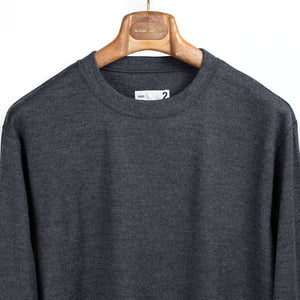 ts(s) FW26 Crew neck shirt in charcoal washable wool jersey – No