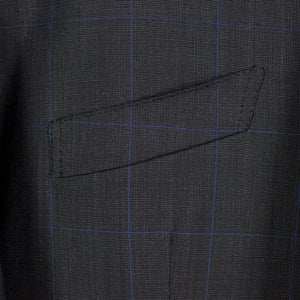 Harrisons Mystique grey nailhead single breasted suit with blue windowpane, 8/9oz wool