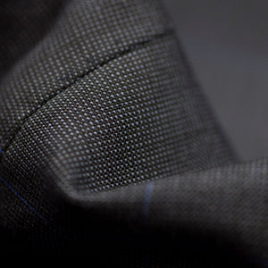 Harrisons Mystique grey nailhead single breasted suit with blue windowpane, 8/9oz wool