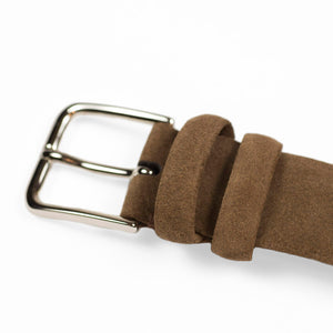Light brown suede "tubo" tubular dress belt