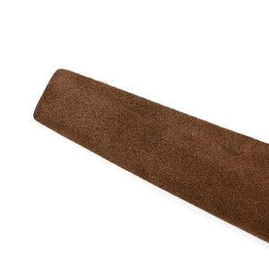 Tobacco brown suede "tubo" tubular dress belt