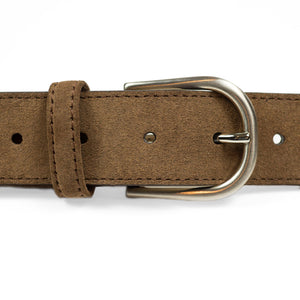 Brown Olona canvas and dusty brown suede belt