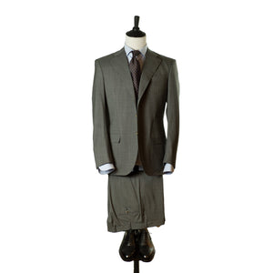 Grey tropical wool micro-houndstooth suit, 7 oz lightweight wool