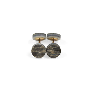 Reversed Mother-of-pearl "Evening Rustic" cufflinks, textured surface