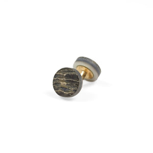Reversed Mother-of-pearl "Evening Rustic" cufflinks, textured surface