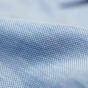 Light blue cotton pique long sleeve polo shirt (restock)